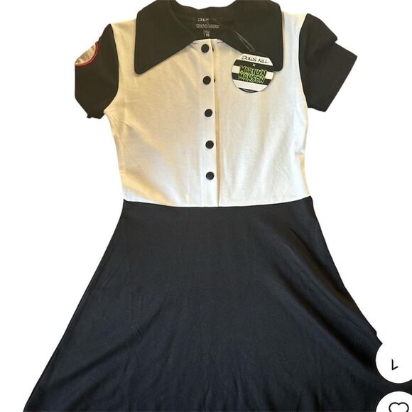 Dolls Kill x Marilyn Manson collab Vampire Widow Black and White Collared Dress - Picture 1 of 3